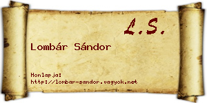 Lombár Sándor névjegykártya