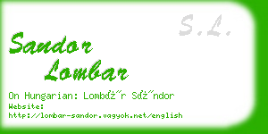 sandor lombar business card